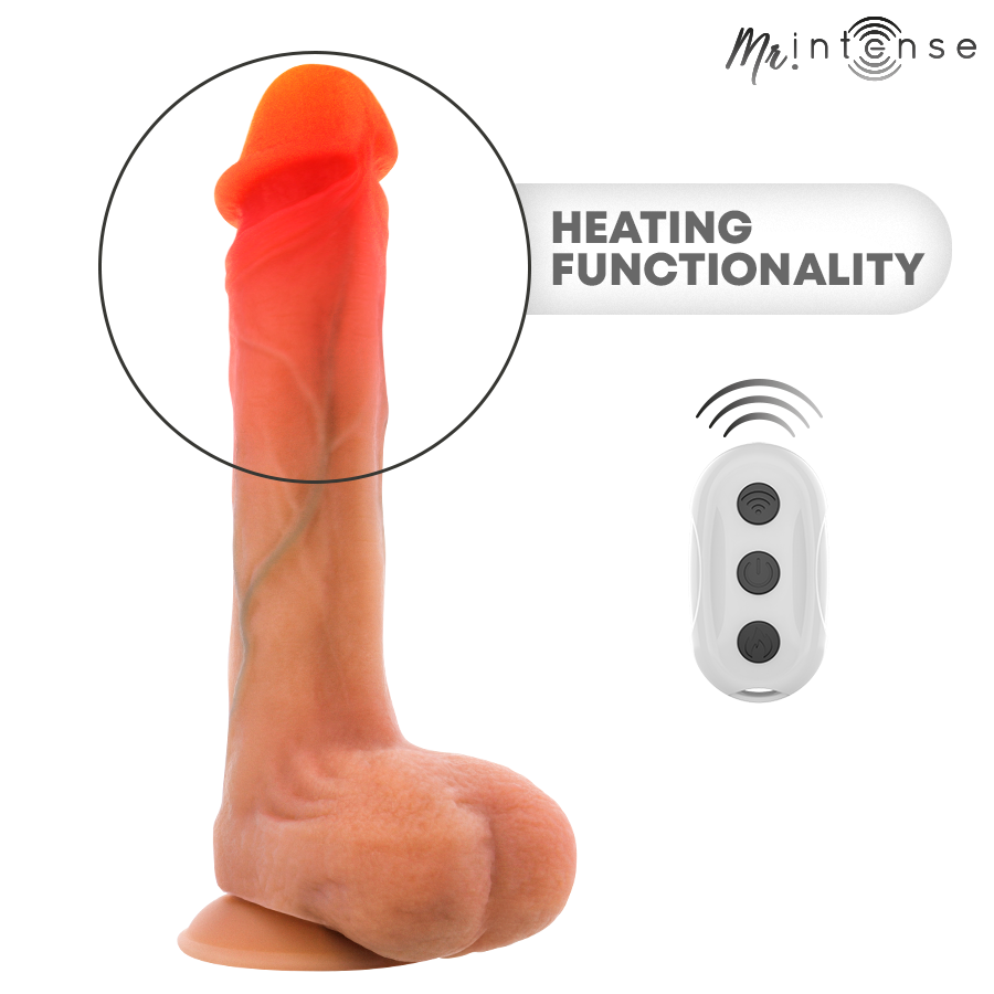 MR INTENSE - BRADLEY VIBRADOR DE SILICONE COM EFEITO DE AQUECIMENTO E CONTROLE REMOTO 21 CM - Ø - 4,2 CM - Infernum Store