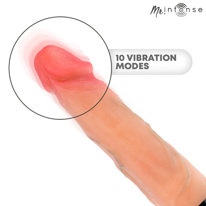 MR INTENSE - VIBRADOR JEAN UP&DOWN DE SILICONE COM EFEITO DE CALOR 24 CM -Ø- 3,8 CM - Infernum Store