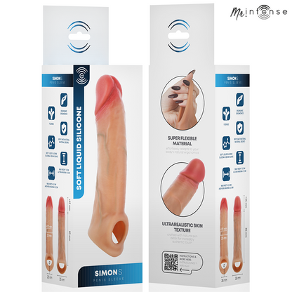 MR INTENSE - CAPA DE SILICONE PARA PÊNIS SIMON S 13 CM -Ø- 4 CM - Infernum Store