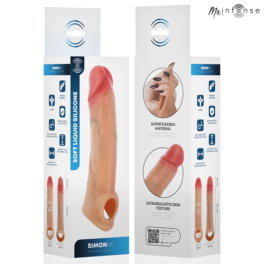 MR INTENSE - SIMON M CAPA DE SILICONE PARA PÊNIS 14,5 CM -Ø- 4 CM - Infernum Store