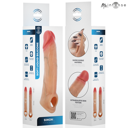 MR INTENSE - CAPA DE SILICONE PARA PÊNIS SIMON L 16 CM -Ø- 4,5 CM - Infernum Store