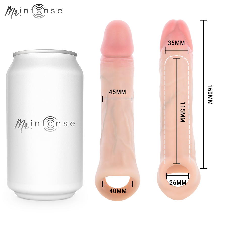 MR INTENSE - CAPA DE SILICONE PARA PÊNIS SIMON L 16 CM -Ø- 4,5 CM - Infernum Store