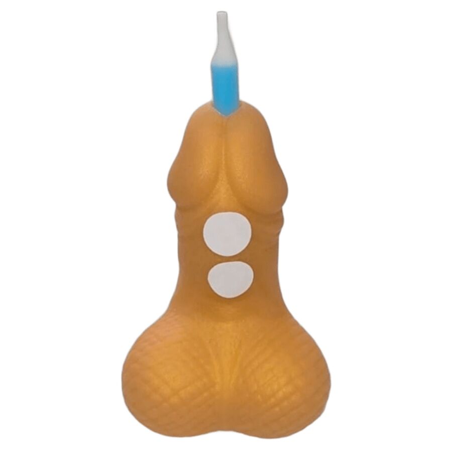 DIABLO PICANTE - VELA DOURADA COM NÚMERO DE ANIVERSÁRIO EM FORMATO DE PÊNIS - Infernum Store