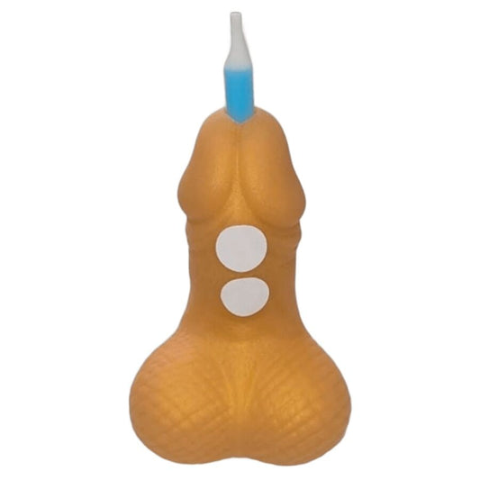 DIABLO PICANTE - VELA DOURADA COM NÚMERO DE ANIVERSÁRIO EM FORMATO DE PÊNIS - Infernum Store