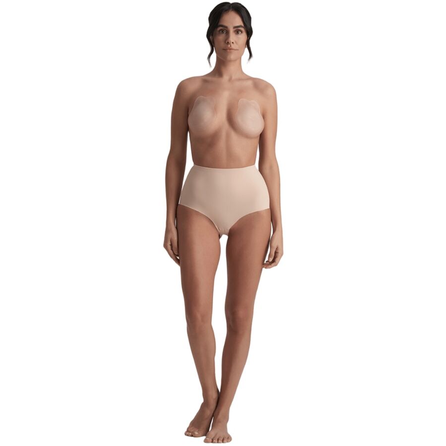 BYE-BRA - RABBIT COPAS DE SILICONA BEIGE TALLA M - Infernum Store