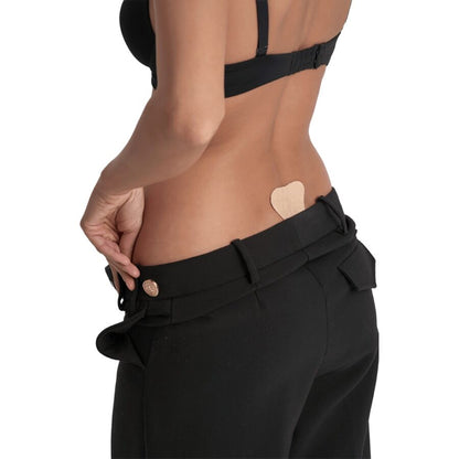 BYE-BRA - TANGA ADHESIVO ENCAJE BEIGE TALLA ÚNICA - Infernum Store