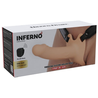 HIDDEN DESIRE - INFERNO MANGA PENIANA VIBRATÓRIA COM STRAP-ON 16 CM - Infernum Store