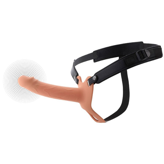 HIDDEN DESIRE - INFERNO MANGA PENIANA VIBRATÓRIA COM STRAP-ON 18 CM - Infernum Store