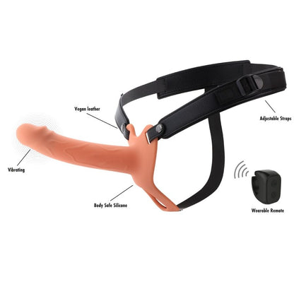 HIDDEN DESIRE - INFERNO MANGA PENIANA VIBRATÓRIA COM STRAP-ON 18 CM - Infernum Store