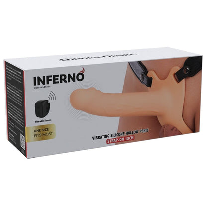HIDDEN DESIRE - INFERNO MANGA PENIANA VIBRATÓRIA COM STRAP-ON 18 CM - Infernum Store