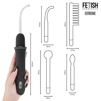 FETISH SUBMISSIVE - VIBRADOR WAND ELECTROESTIMULACIÓN ALTA FRECUENCIA - Infernum Store