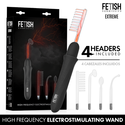 FETISH SUBMISSIVE - VIBRADOR WAND ELECTROESTIMULACIÓN ALTA FRECUENCIA - Infernum Store