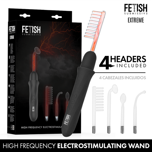FETISH SUBMISSIVE - VIBRADOR WAND ELECTROESTIMULACIÓN ALTA FRECUENCIA - Infernum Store