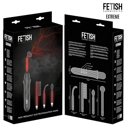FETISH SUBMISSIVE - VIBRADOR WAND ELECTROESTIMULACIÓN ALTA FRECUENCIA - Infernum Store