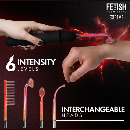 FETISH SUBMISSIVE - VIBRADOR WAND ELECTROESTIMULACIÓN ALTA FRECUENCIA - Infernum Store