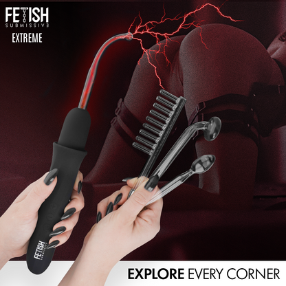 FETISH SUBMISSIVE - VIBRADOR WAND ELECTROESTIMULACIÓN ALTA FRECUENCIA - Infernum Store