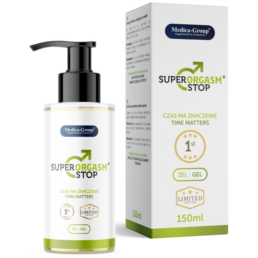 MEDICA GROUP - SUPER ORGASM STOP GEL ÍNTIMO PARA HOMENS 150 ML - Infernum Store