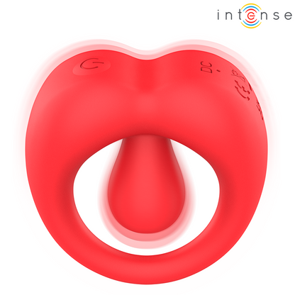 INTENSE - RUSSELL ANILLO VIBRADOR CON ESTIMULACIÓN DE CLÍTORIS ROJO - Infernum Store