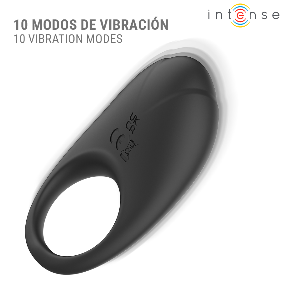 INTENSE - MERLOTTE VIBRATING PENIS RING WITH CLITORIS STIMULATION BLACK - Infernum Store