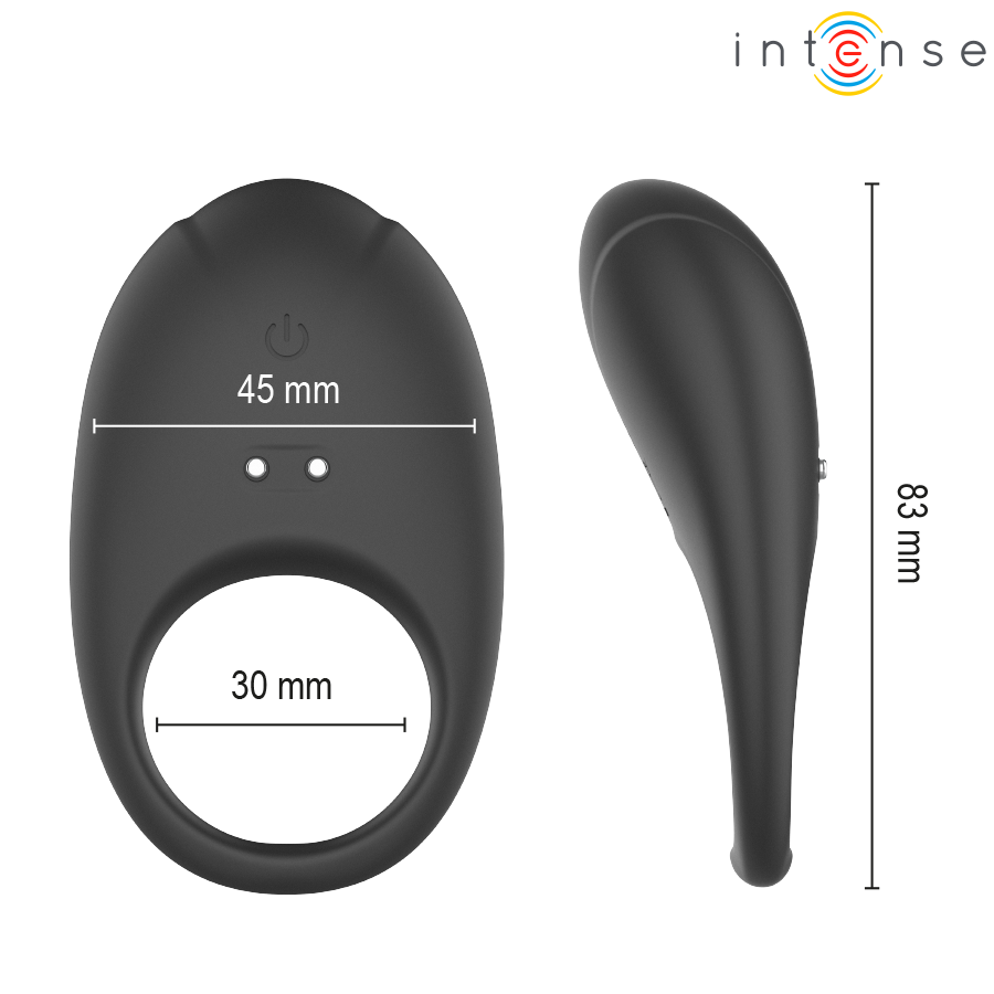 INTENSE - MERLOTTE VIBRATING PENIS RING WITH CLITORIS STIMULATION BLACK - Infernum Store