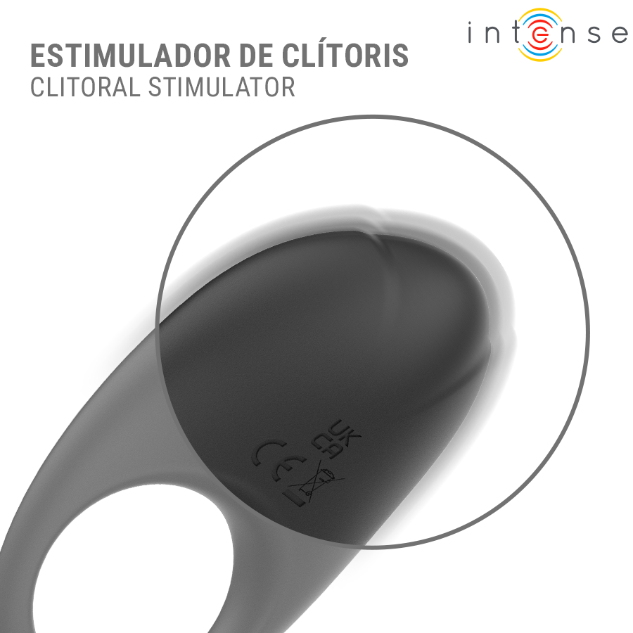 INTENSE - MERLOTTE VIBRATING PENIS RING WITH CLITORIS STIMULATION BLACK - Infernum Store