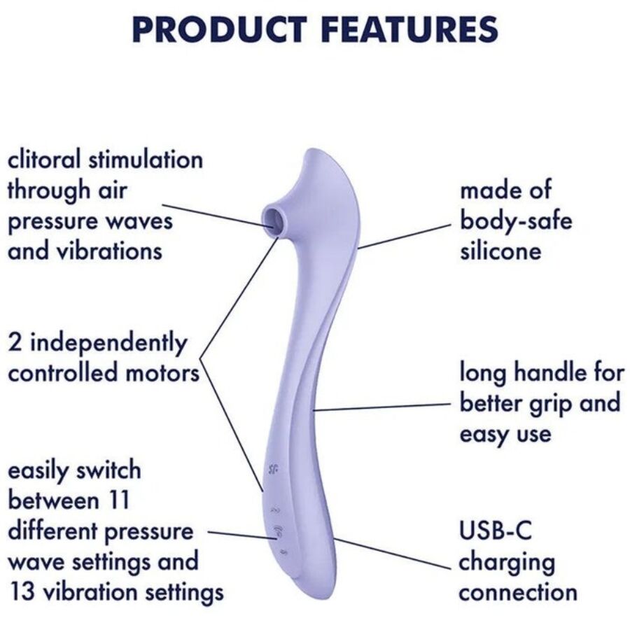 SATISFYER - EASY LOVER VIBRADOR & ESTIMULADOR AIR PULSE - Infernum Store