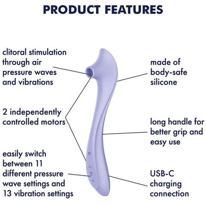 SATISFYER - EASY LOVER VIBRADOR & ESTIMULADOR AIR PULSE - Infernum Store