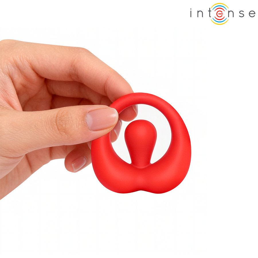 INTENSE - RUSSELL ANILLO VIBRADOR CON ESTIMULACIÓN DE CLÍTORIS ROJO - Infernum Store