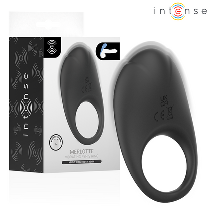 INTENSE - MERLOTTE VIBRATING PENIS RING WITH CLITORIS STIMULATION BLACK - Infernum Store
