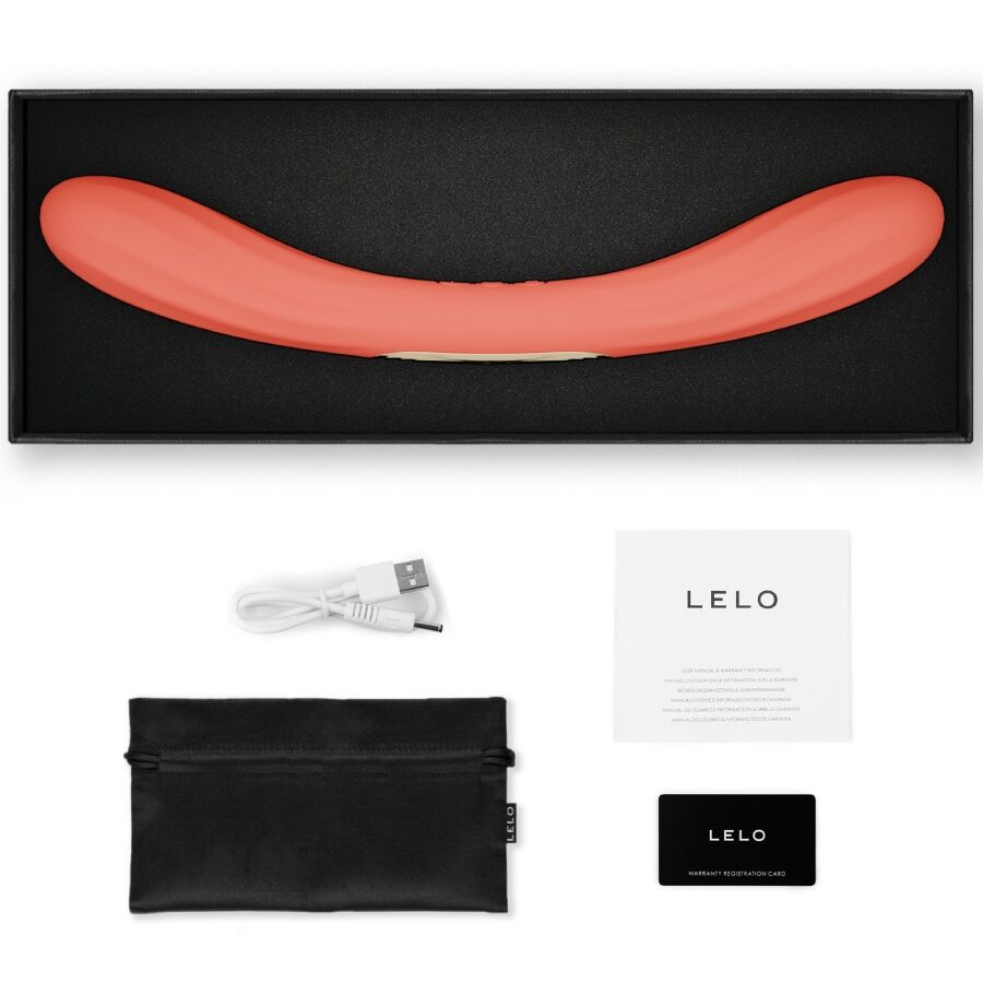 LELO - BOOMERANG VIBRADOR DE PONTA DUPLA VERMELHO CORAL - Infernum Store