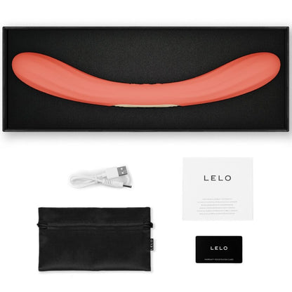 LELO - BOOMERANG VIBRADOR DE PONTA DUPLA VERMELHO CORAL - Infernum Store
