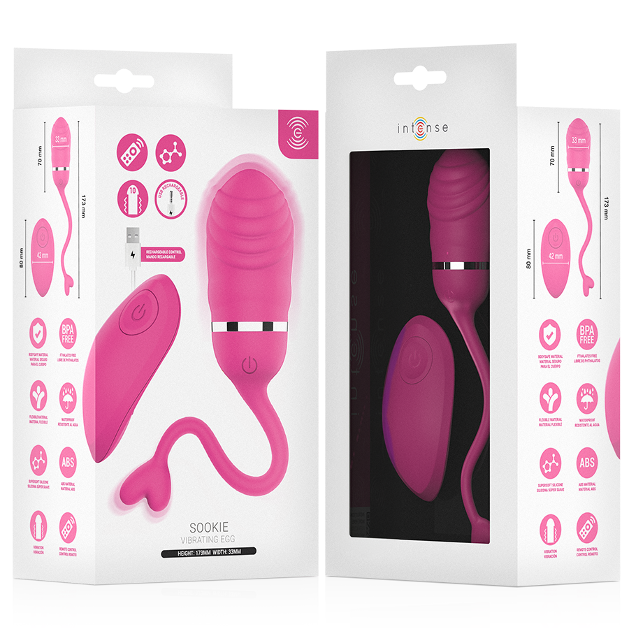 INTENSE - SOOKIE OVO VIBRATÓRIO COM CONTROLE REMOTO ROSA - Infernum Store