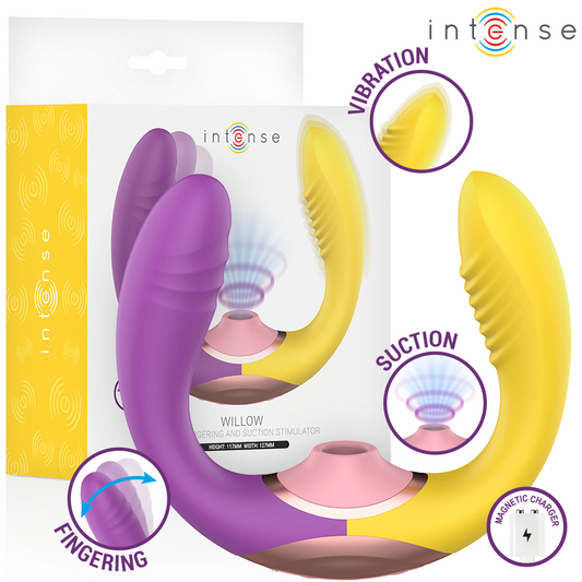 INTENSE - WILLOW - ESTIMULADOR DE SUCÇÃO E VIBRAÇÃO 3 EM 1 - Infernum Store