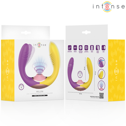 INTENSE - WILLOW - ESTIMULADOR DE SUCÇÃO E VIBRAÇÃO 3 EM 1 - Infernum Store