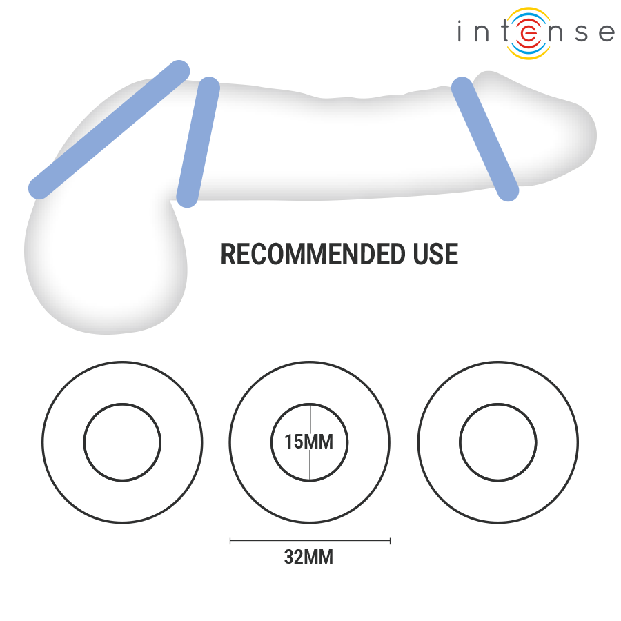 INTENSE - CONJUNTO DE 3 ANÉIS PENIANOS EM CORES VARIADAS - Infernum Store