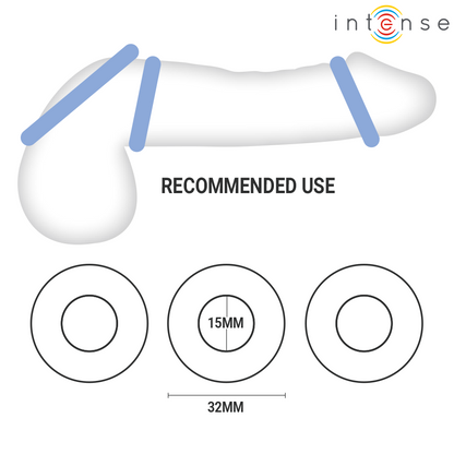 INTENSE - CONJUNTO DE 3 ANÉIS PENIANOS EM CORES VARIADAS - Infernum Store