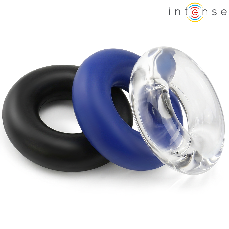 INTENSE - CONJUNTO DE 3 ANÉIS PENIANOS EM CORES VARIADAS - Infernum Store