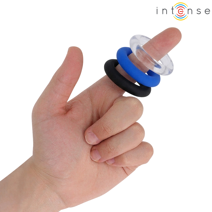 INTENSE - CONJUNTO DE 3 ANÉIS PENIANOS EM CORES VARIADAS - Infernum Store