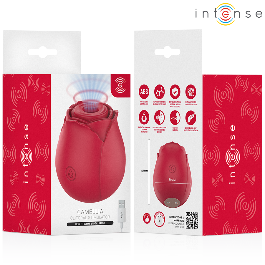 INTENSE - CAMELLIA SUCÇÃO CLITORIAL ROSE BY WAVES BORDEAUX - Infernum Store