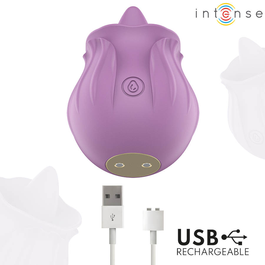 INTENSE - AZALEA ESTIMULANTE CLITÓRIS FLOR 10 VIBRAÇÕES ROXO - Infernum Store