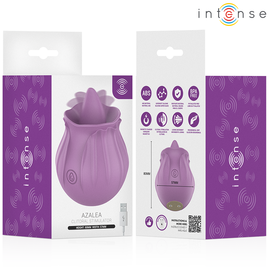 INTENSE - AZALEA ESTIMULANTE CLITÓRIS FLOR 10 VIBRAÇÕES ROXO - Infernum Store