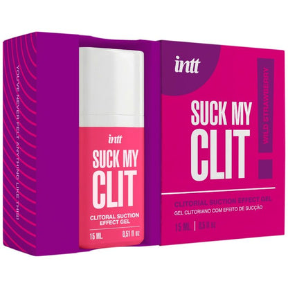 INTT - SUCK MY CLIT GEL COM EFEITO DE SUCÇÃO MORANGO SILVESTRE 15 ML - Infernum Store