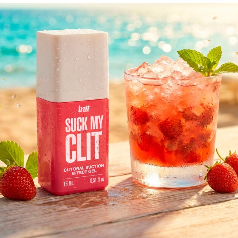 INTT - SUCK MY CLIT GEL COM EFEITO DE SUCÇÃO MORANGO SILVESTRE 15 ML - Infernum Store