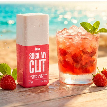 INTT - SUCK MY CLIT GEL COM EFEITO DE SUCÇÃO MORANGO SILVESTRE 15 ML - Infernum Store