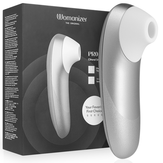 WOMANIZER - PRO VIBRANT CLITORIAL STIMULATOR CINZA PRATEADO - Infernum Store