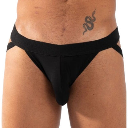 BURN - 011 CUECA JOCKSTRAP DUPLA PRETA TAMANHO XL - Infernum Store