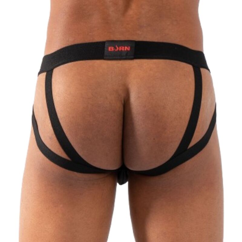 BURN - 011 CUECA JOCKSTRAP DUPLA PRETA TAMANHO XL - Infernum Store