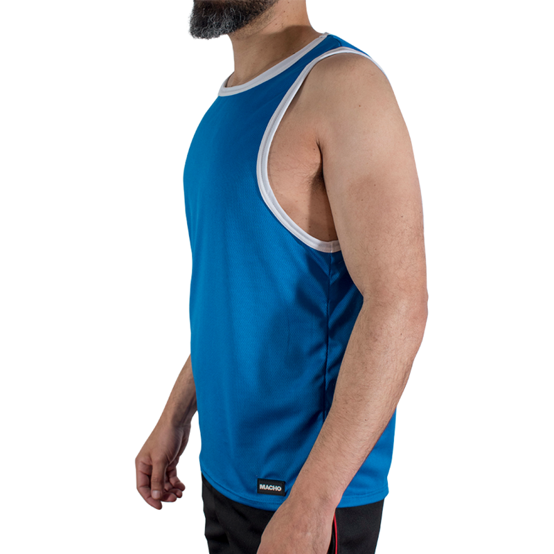 MACHO - CMV002 CAMISETA AZUL DE GINÁSTICA TAMANHO S/M - Infernum Store