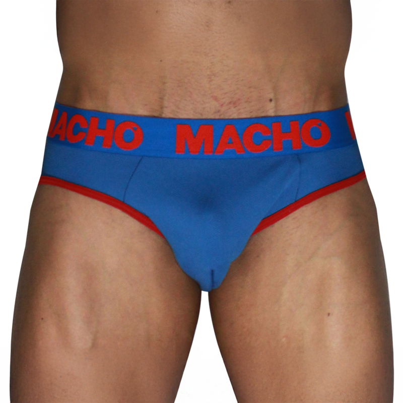 MACHO - MCH005 SLIP CLÁSSICO AZUL + VERMELHO L - Infernum Store