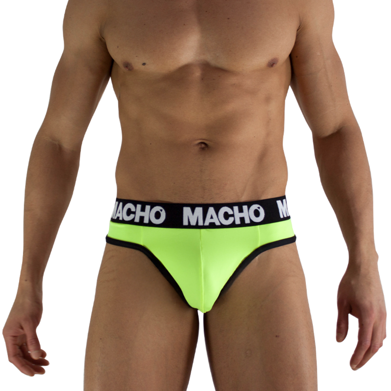 MACHO - MTG001 CALCINHA FIO DENTAL AMARELA FLUORESCENTE TAMANHO L - Infernum Store